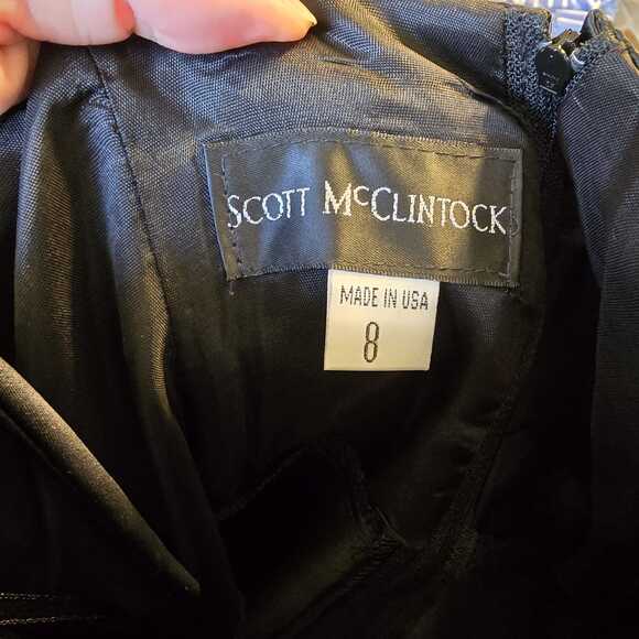 Scott McClintock Open Back Formal Long Dress Black Gown Size 8 Rhinestone Belt - Picture 9 of 9